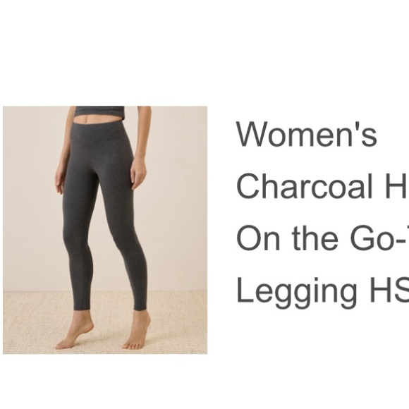 Pact Gray Organic Cotton Leggings Soft Stretchy Fit - Picture 2 of 5